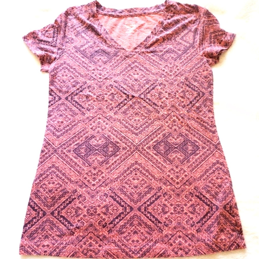 Mossimo Coral Geometric Tribal Print Tee